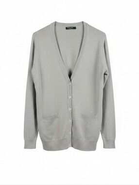 Urban Coco Gray V-Neck Button Front Cardigan Sweater